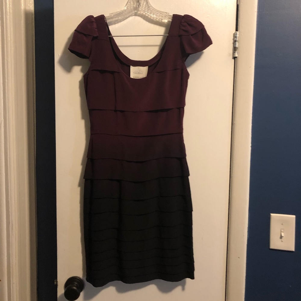 Madison Marcus XS burgundy ombré silk dress